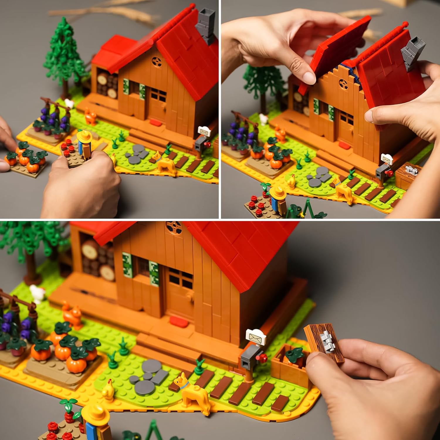Friends Farm House Building Set Compatible with Lego for Adults, Farm Building Kit with Animals for Boys and Girls Halloween, 845 pcs