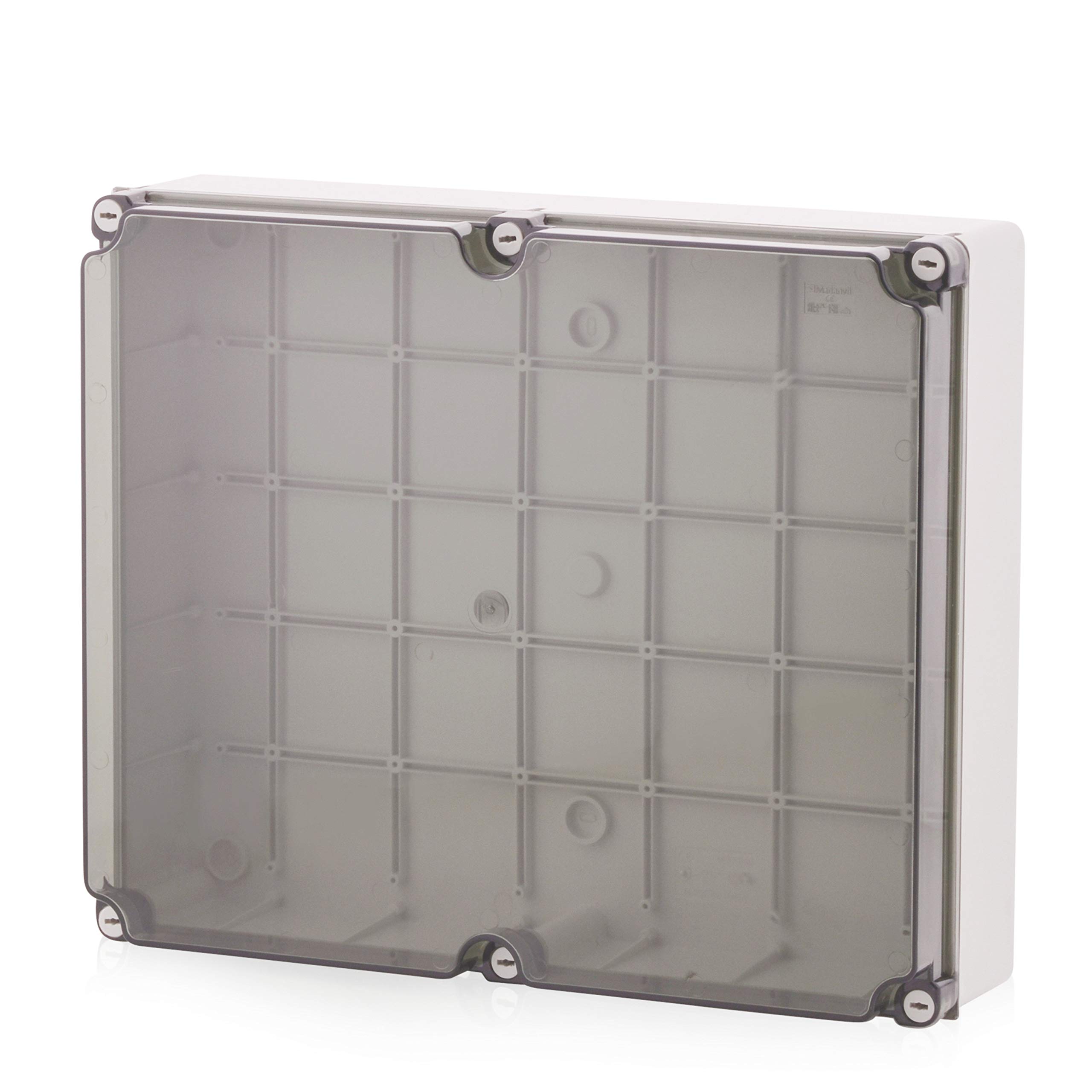 Intratec custodia industriale 460x380x120mm, scatola di derivazione in plastica IP65 con viti a cerniera, piastra di montaggio e pressacavi