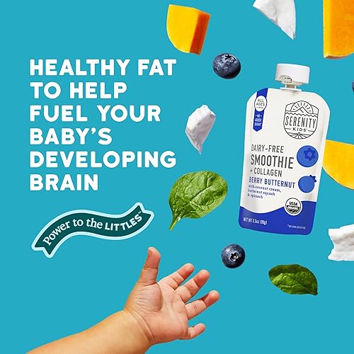 Miniatura 5 de Serenity Kids Alimento para bebés sin lácteos para bebés de más de 6 meses, orgánico USDA - Proteína de colágeno alimentada con pasto - Bolsa de 3.5