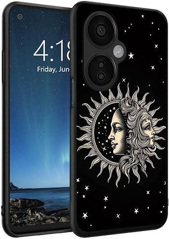 Designed for OnePlus Nord N30 5G/Nord CE 3 Lite 5G Case 6.7 inch,Ultra-Thin Silicone Anti-Scratch and Shock-Proof Bumper Cover - Sun and Moon