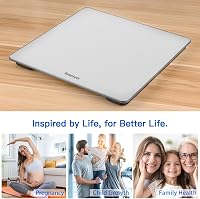 Homebuds Digitális Fürdőszobai Mérleg LED Kijelzővel - 182kg Teherbírás, Ezüst Dizájn, Automatikus Be/Ki, 0,05kg Pontosság, 3 AAA Elemmel 6