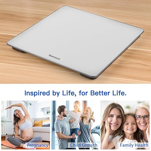 Miniatura 6 de Báscula de baño Homebuds para peso corporal, alta precisión de 0.1 lb por fábrica profesional desde 2001, pantalla LED y tecnología Step-On, incluye