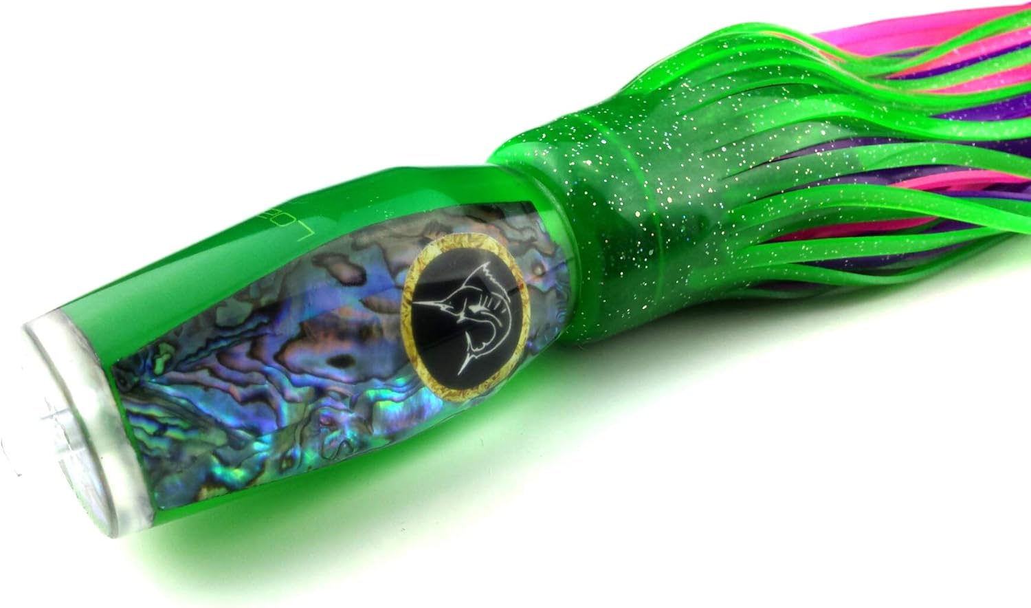 Lobo Lures 18" Monsoon XXL Black Marlin Trolling Lure/Teaser Green -Made in The USA