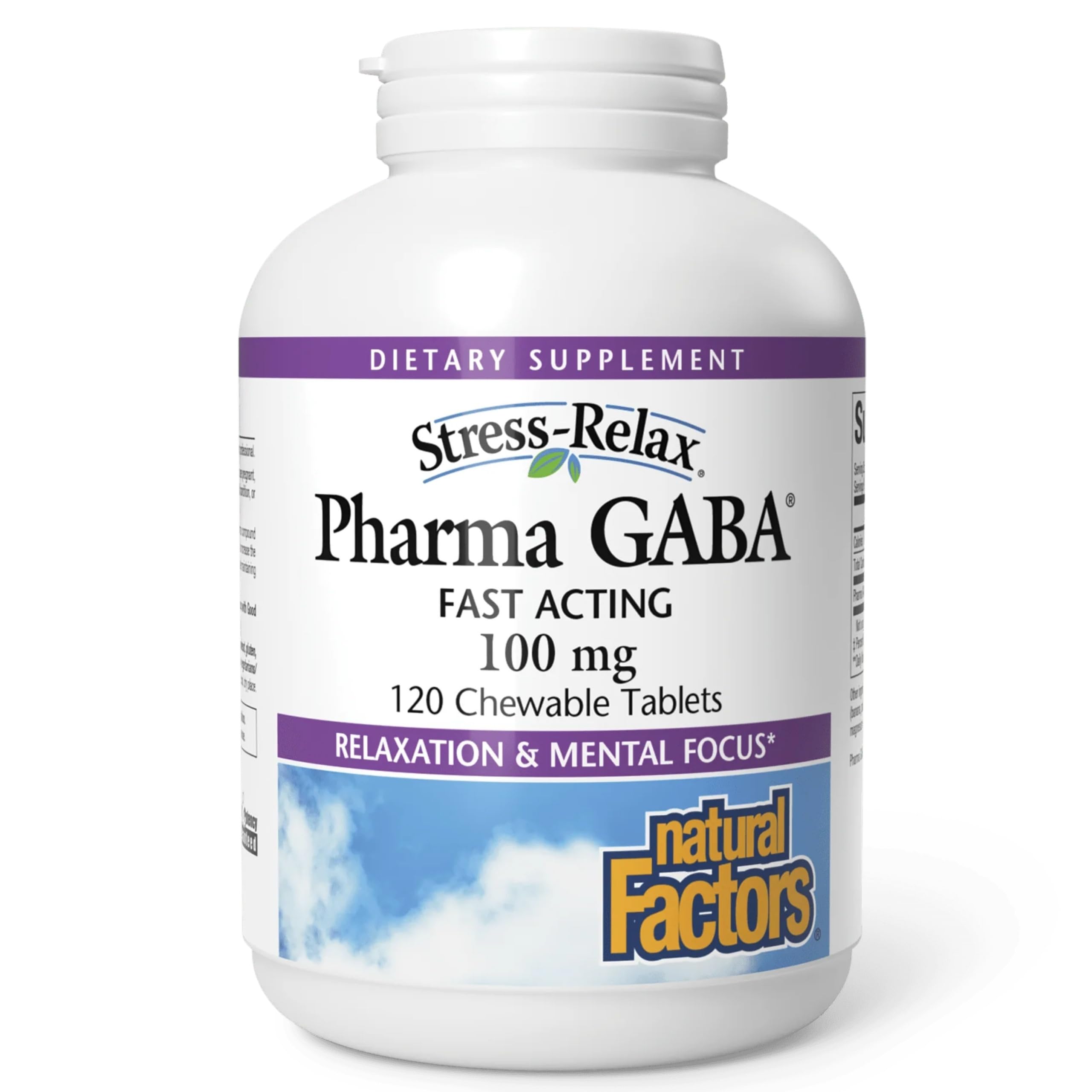 Pharma GABA - Dietary Supplement Supports Calm Sleep & Sleep Quality - Natural, Fast-Working Supplement Aids Focus & Brain Health - 120 Chewable Tablets (60 Servings)