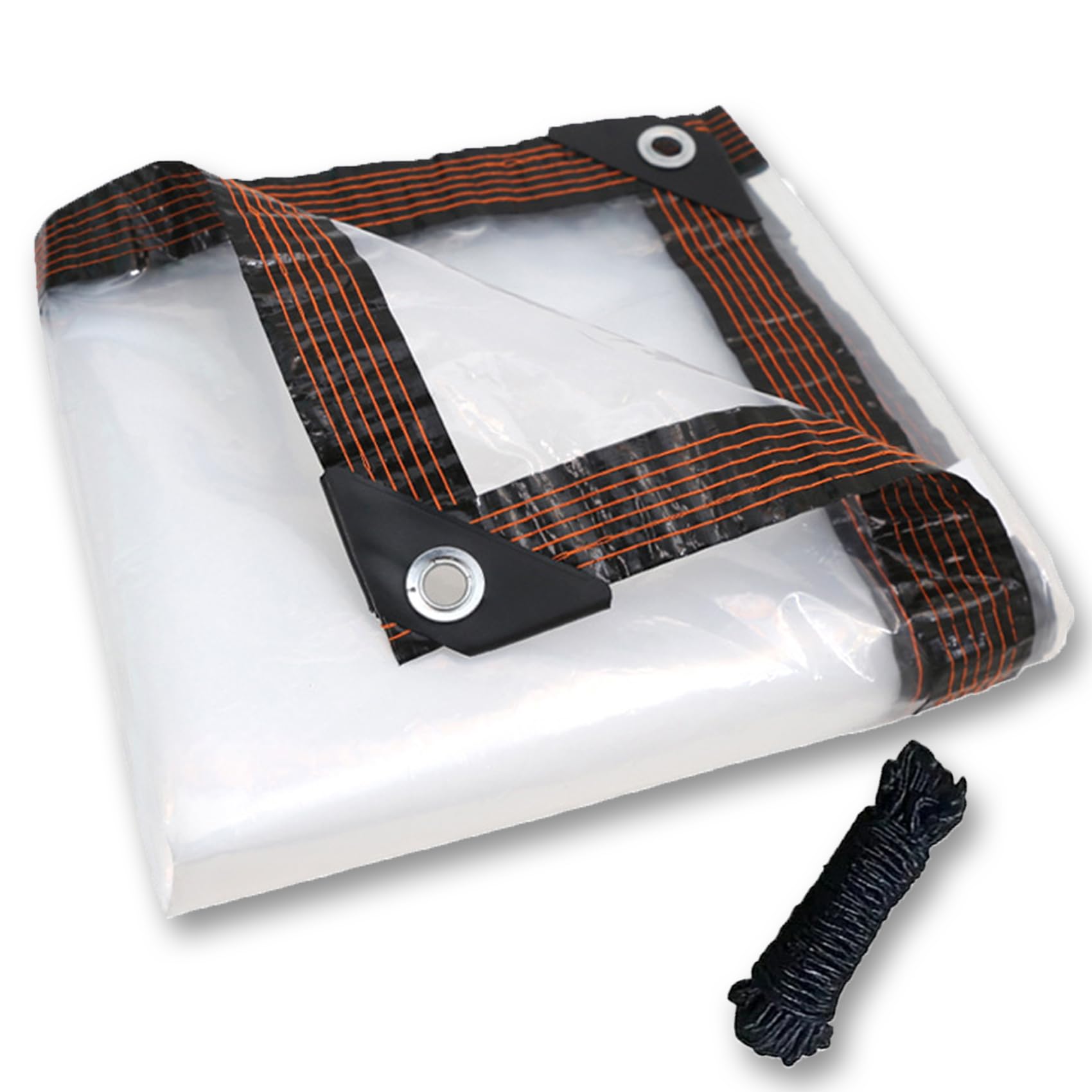 Lona exterior transparente impermeable de PVC 215 x 220 cm toldo con ojales