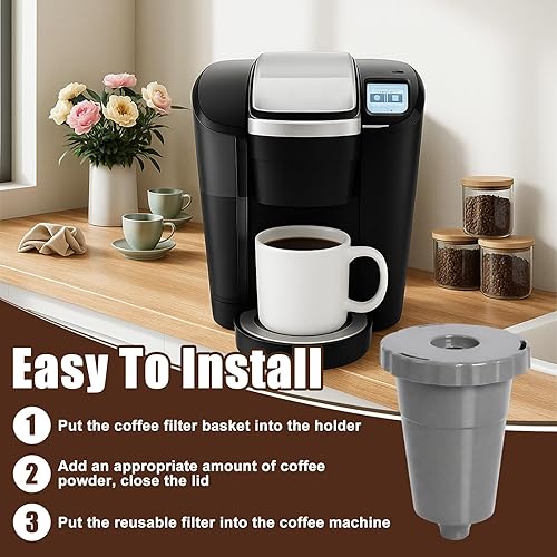 Miniatura 6 de Podoy - Filtro de café reutilizable compatible con Keurigg My K Cup B30 B40 B50 B60 B70 K10 MINI Plus K15 K4045 K55 K6065 K707579 Series 5048 Old