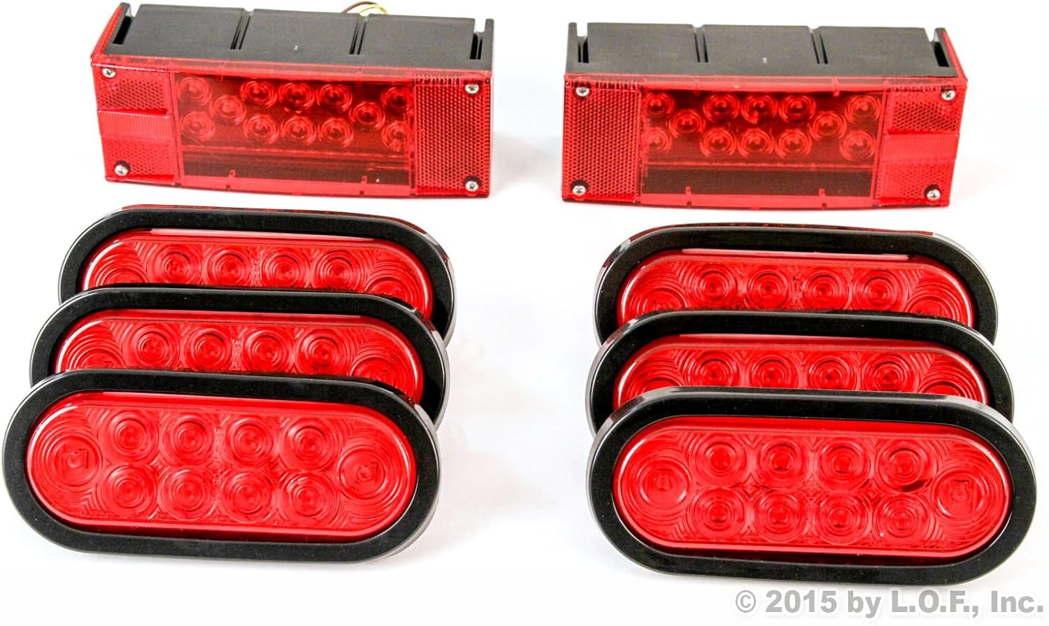 (2) LED Submersible Combination Trailer Tail Lights Boat