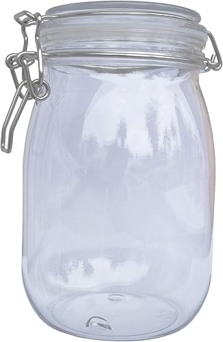 Miniatura 8 de FixtureDisplays Cierre de alambre PET Jar 27.1 fl oz Spice Jar Seal Pintura Aceite Almacenamiento Tarro Contenedor Cerradura 18615-800ML-NPF