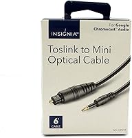 Vista 1 de Insignia - Cable óptico Toslink a mini Toslink Chromecast de 6' - Negro NS-HZ511