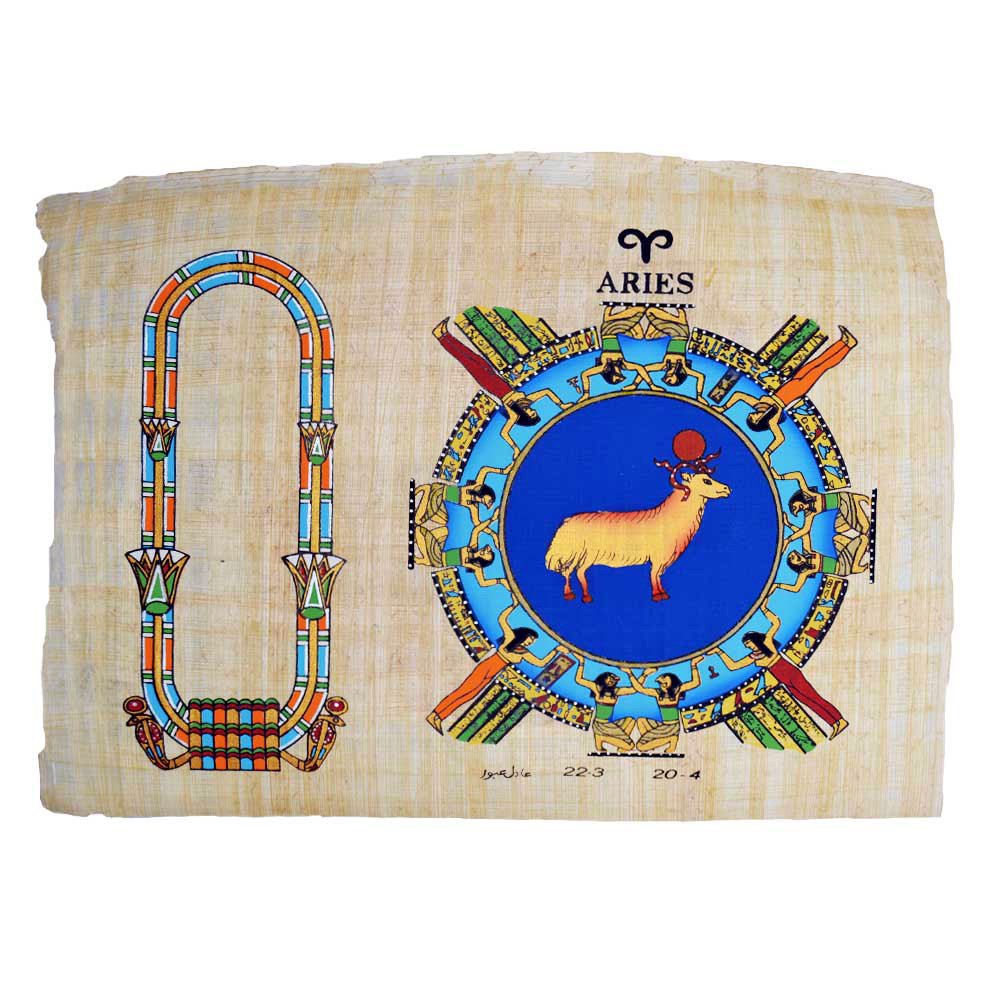 Papyrus égyptien personnalisé Aries pour décorer votre salon avec style