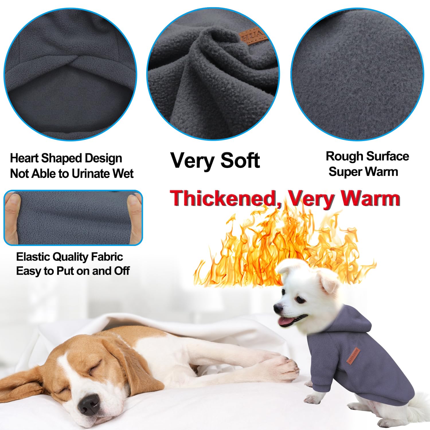 HuaLiSiJi Dog Hoodie Dog Sweatshirt Elasticity Fabric is Quite Comfortable - Image 3