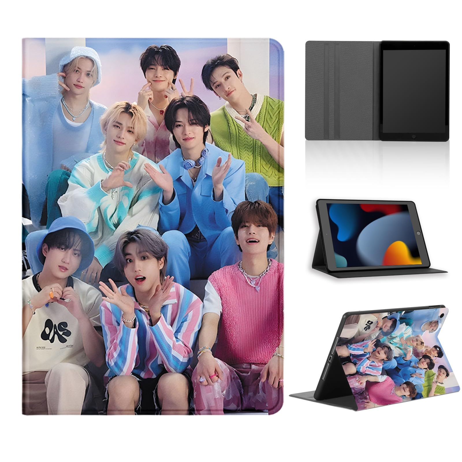 Tablet Cover for Samsung Galaxy Tab A7 Lite 8.7 Inch 2021 SM-T225/T220, Kpop Stray Kids Skzoo Model Tablet Case with Protective Stand Slim Shockproof Holder Flip PU Leather Case, Fashion