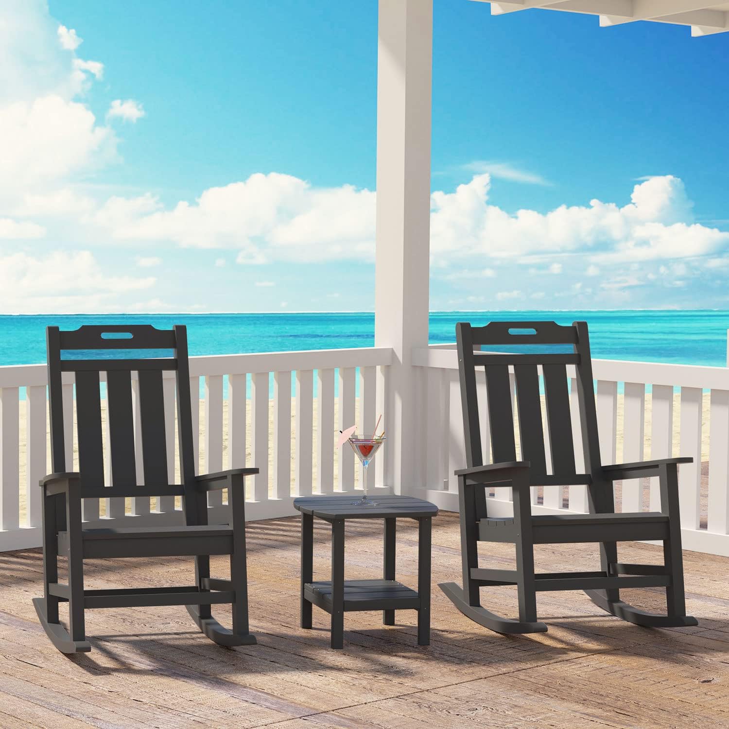 Buy kevinplus Outdoor Rocking Chair, Lawn Patio Rocking Chair, Front