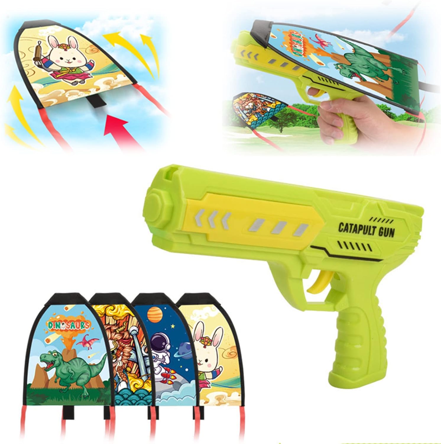 Kite Launcher Toys, 2023 New Kite Launcher with 4 PCS Kite Toy Set, Funny Kite