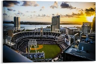 XIAOBO Petco Park Stadium Poster Baseball Sports Art Poster Room Aesthetic Poster (1) Canvas Poster Bedroom Decor Office Room Decor Gift Frame-style 36x24inch(90x60cm)