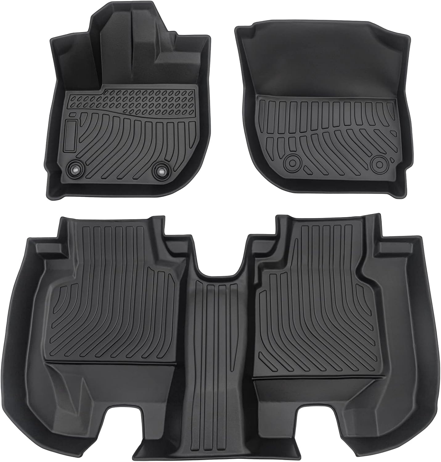 Floor Mats for 2016-2022 Honda HR-V,All-Weather TPE Rubber Car Floor Mats Custom Fit Full Set Includes 1st and 2nd Rows Maximum Coverage Anti-Slip 1st & 2nd Row Black
