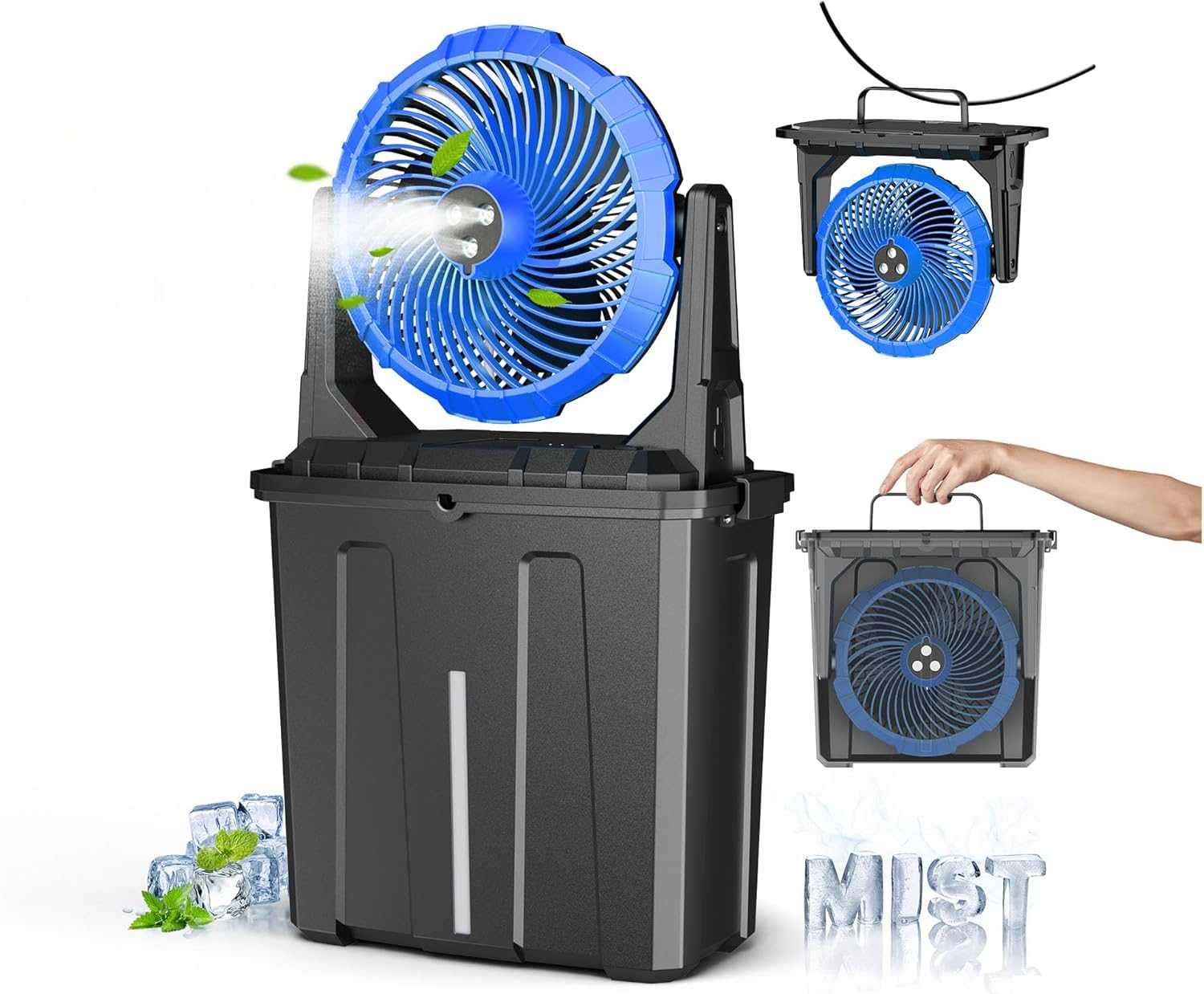 Amazon.com: Ausic 10″ 9L Portable Misting Fan, [Max 55Hrs] Outdoor