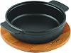 Lava, Cooking Container, LV ECO GV 14 K4, Round Casserole, Wooden Base, Diameter 14 cm, Cast Iron, Black