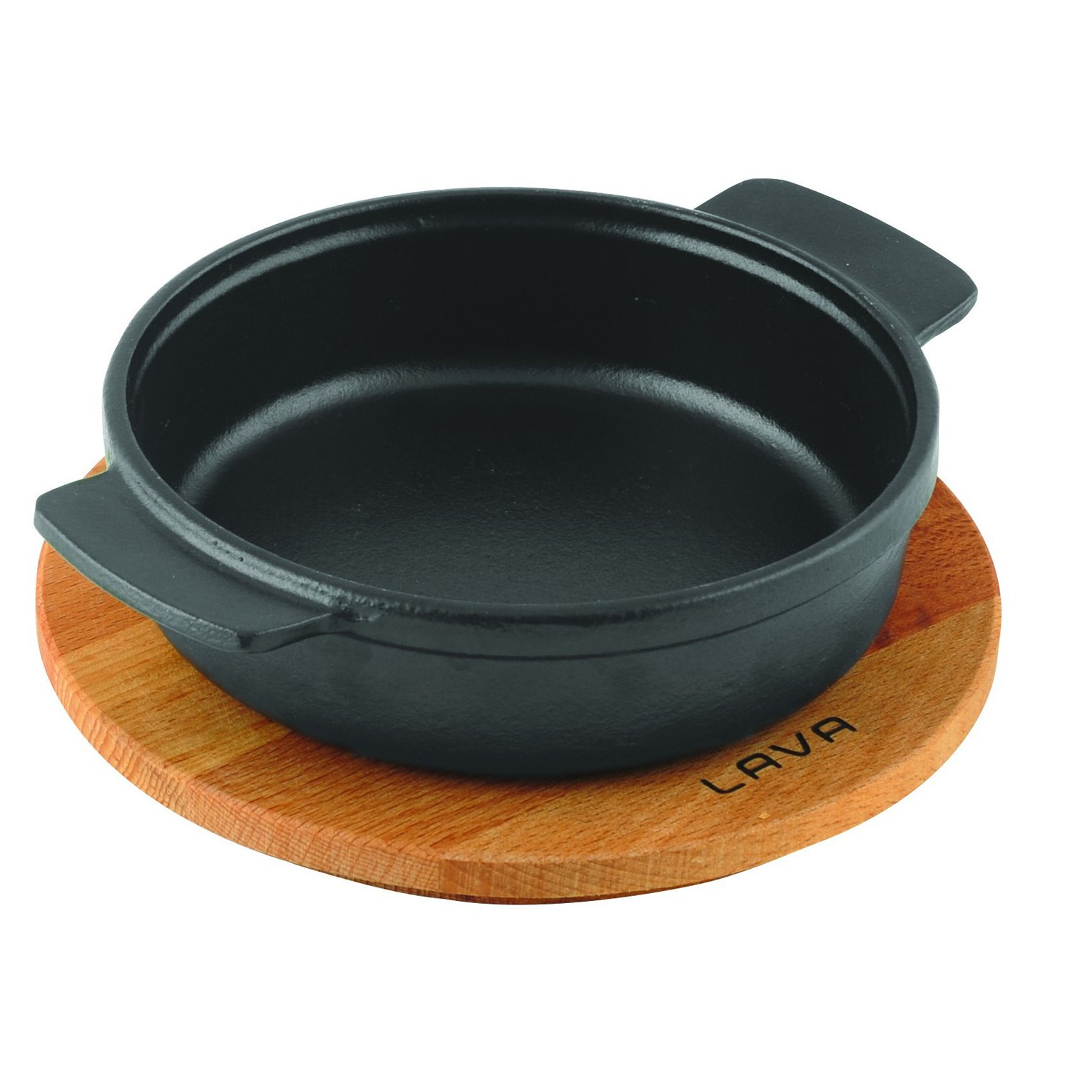 Lava, Pişirme Kabı, LV ECO GV 14 K4, Yuvarlak Güveç, Ahşap Altlık, Çap 14 cm, Dökme Demir, Siyah