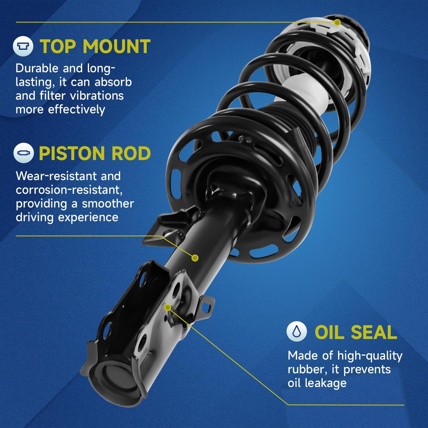 Vextone Front Complete Struts and Shock Absorbers Fit for 2006 2007 2008 Honda Fit, Direct Replacement for OEM 11411 11412 Quick Install Ready Strut Shock (Set of 2)