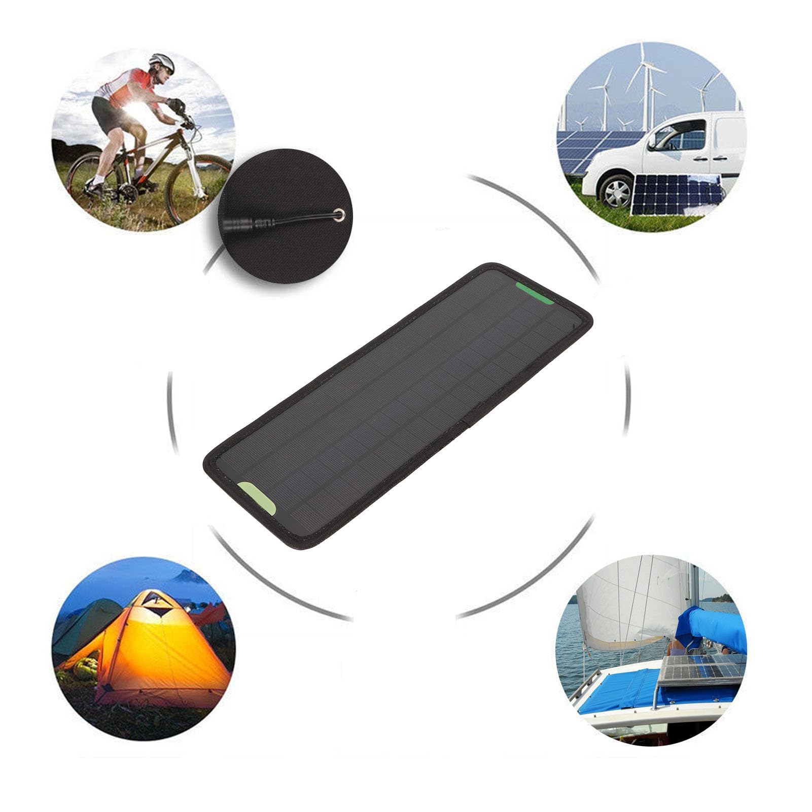 Cargador Solar, 10W 12V Cargador de batería con energía Solar Cargador de batería Solar Mantenedor OBD Cargador de Coche Cargador Solar