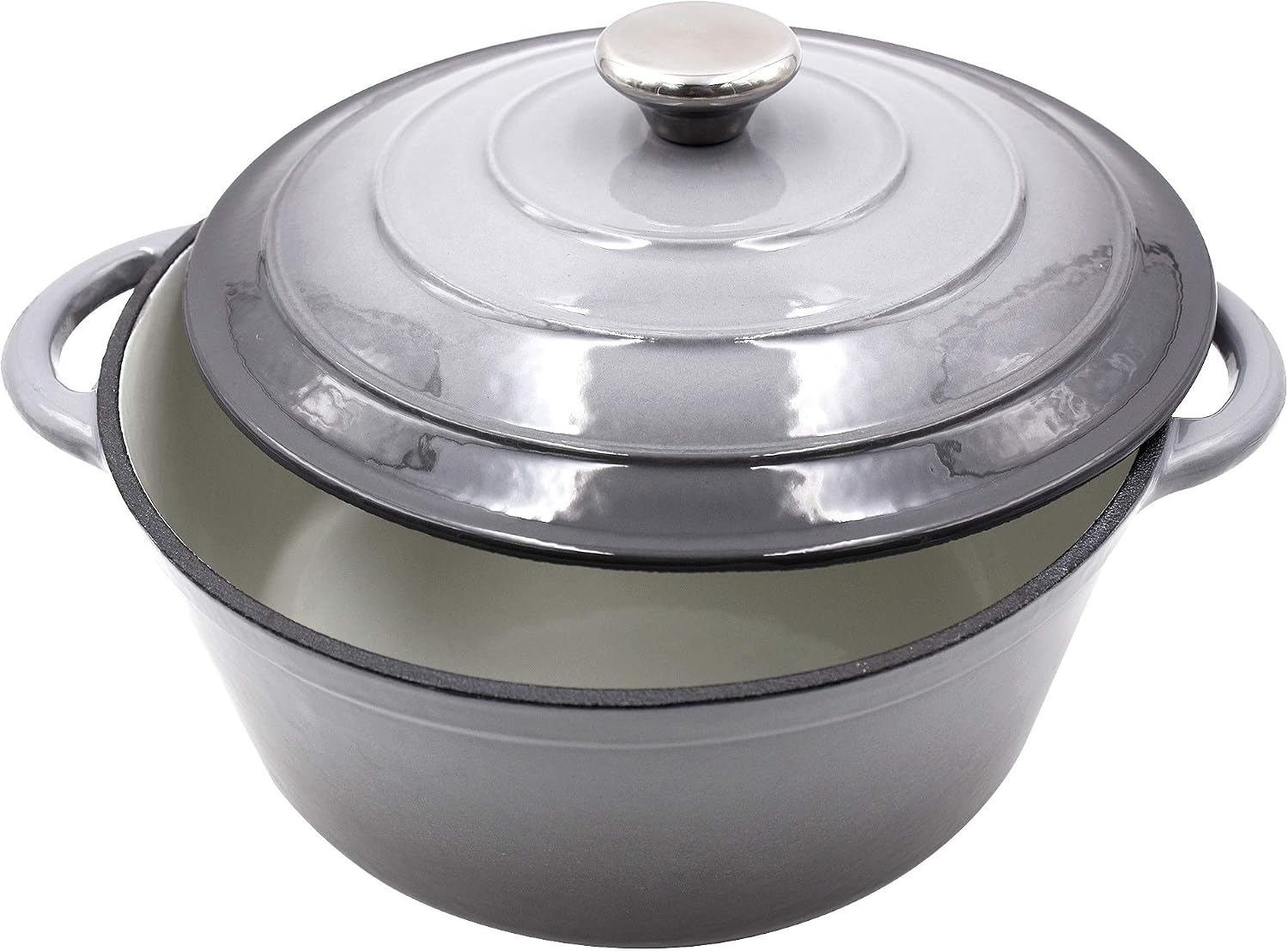 AIDEA Dutch Oven Enameled Cast Iron Round, Bread Baking Pot with Lid & 5-Quart Natural Non-Stick Slow Cook Self