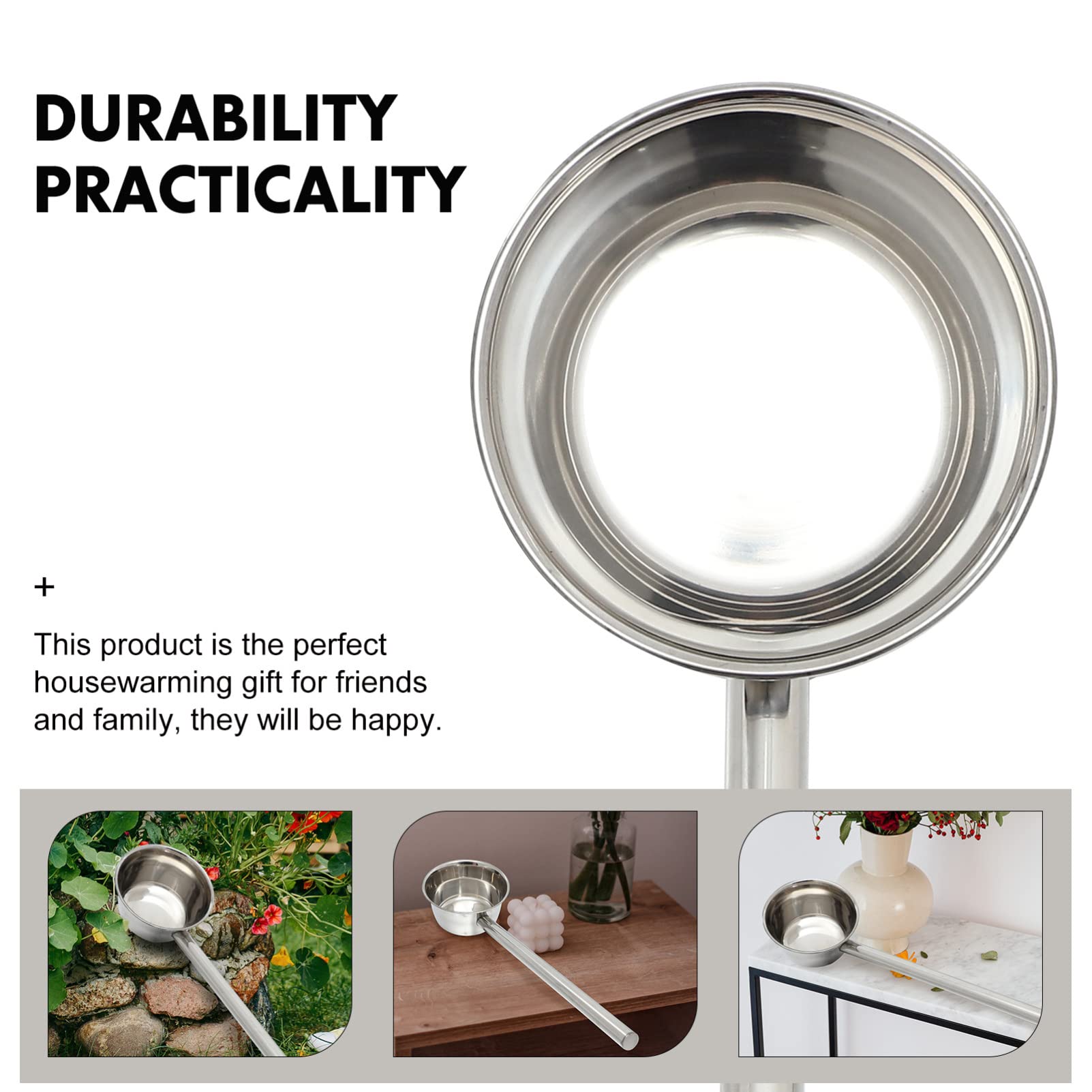 HANABASS Stainless Steel Handle Water Ladle for Kitchen Use Multi-functional Household Water Scoop for Soup Canteens and Restaurants and Easy to Use