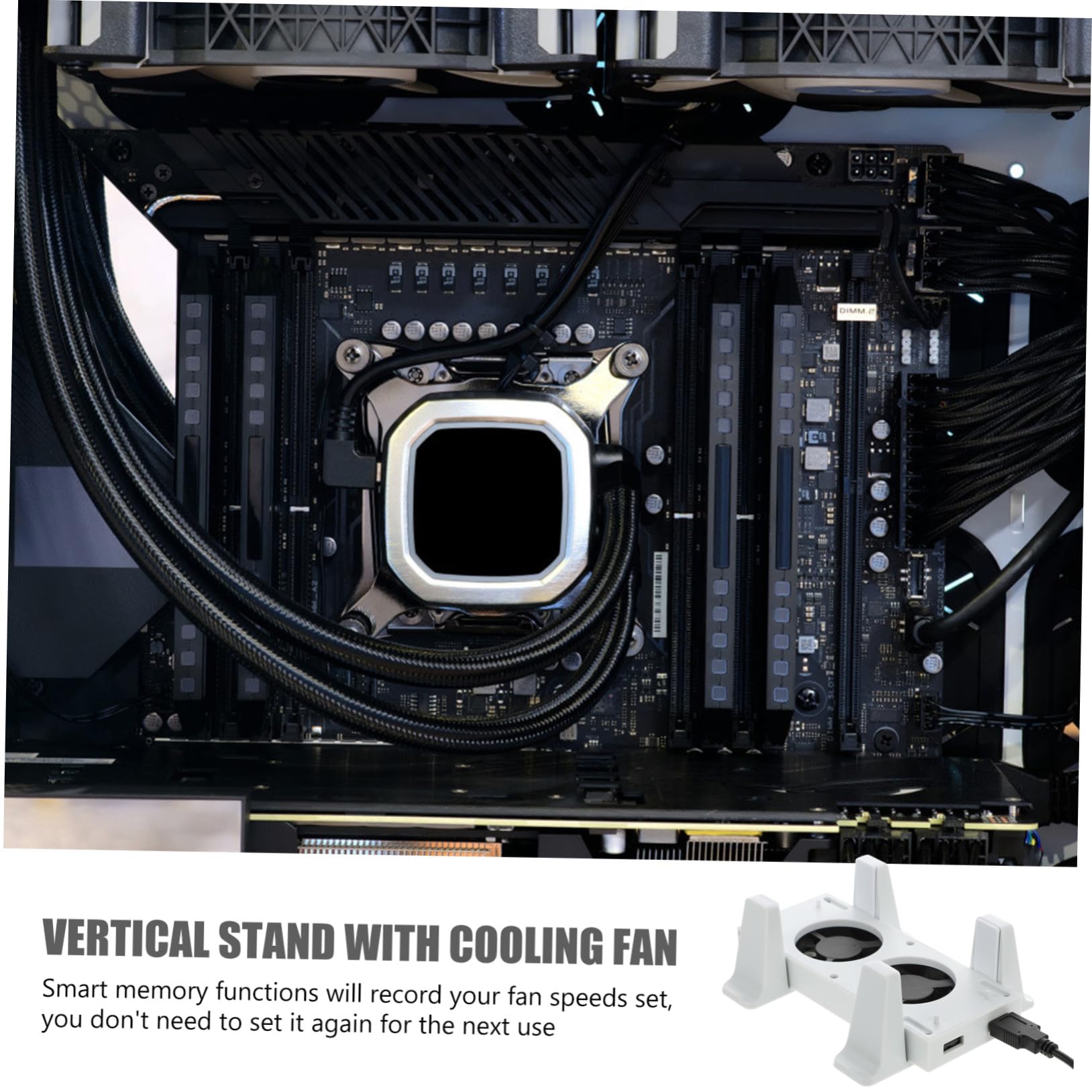 OSALADI Soporte Vertical con Ventilador De Refrigeración Ajustable 3 Velocidades
