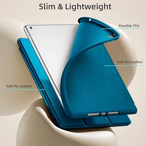 Miniatura 5 de Akkerds Funda compatible con iPad de 10.2 pulgadas 2021/2020/2019, para iPad de 9ª/8ª/7ª generación con soporte para lápices, protección con parte