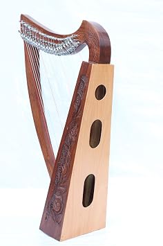 Musical Instrument Celtic Irish Lever Harp 22 Strings, Free Extra Strings and Tuning Keys