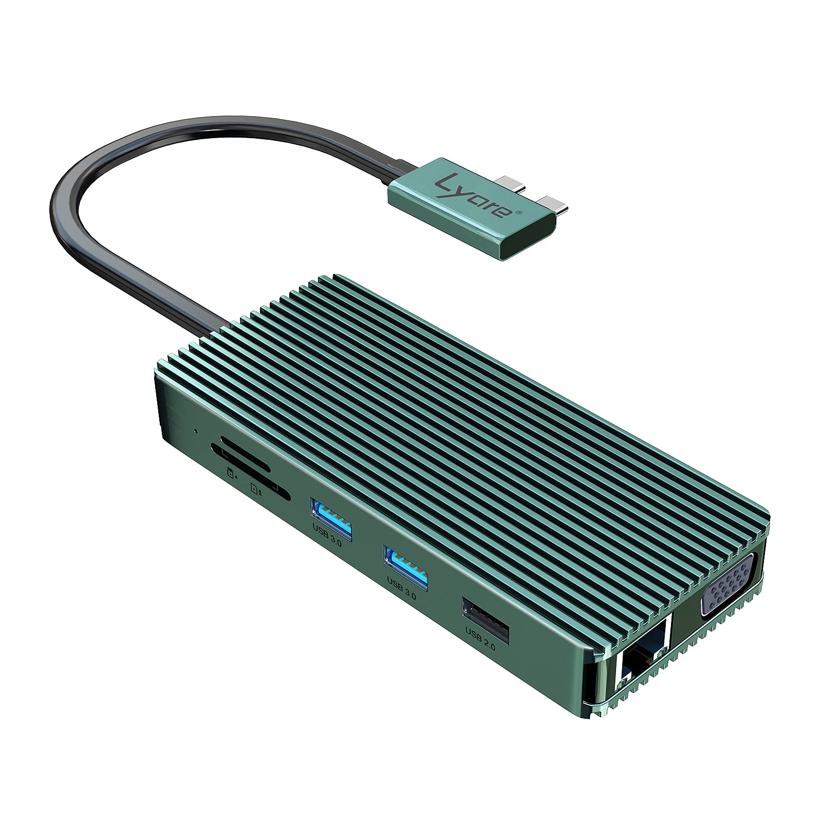 USB C Docking Station Dual Monitor for MacBook Pro Dock, Lyare Triple Displays USB C Hub for MacBook Pro & MacBook Air with 4K HDMI, VGA, PD 3.0, Gigabit Ethernet, 4 USB 3.0, 2 USB 2.0, 3.5mm Audio