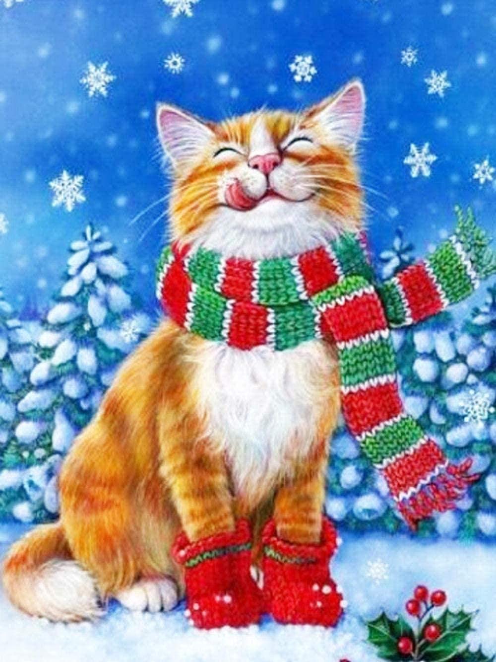 Cukol Canevas Broderie Point De Croix Kit Complet Adulte Debutant Chat Et PapillonKit Broderie