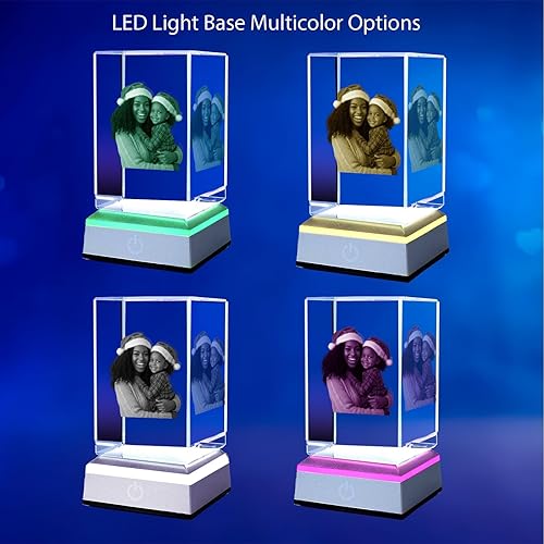 Miniatura 3 de Marco de fotos de cristal 3D personalizado, regalo para Navidad, regalos conmemorativos personalizados, regalos de aniversario de cumpleaños para