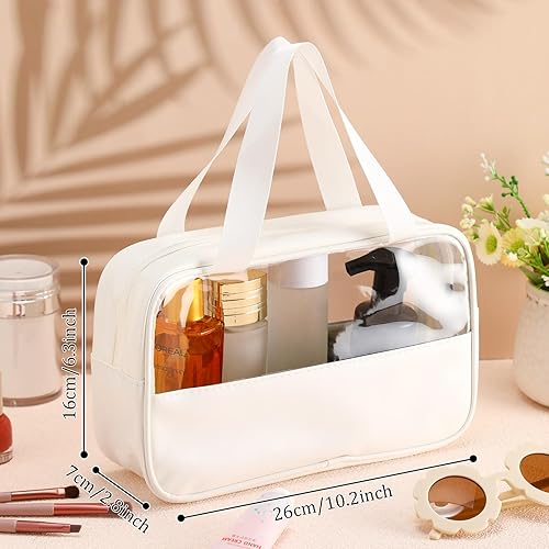 Miniatura 2 de Buryeah Bolsa de maquillaje translúcida, organizador de artículos de tocador para mujeres y hombres, impermeable, portátil, bolsa de viaje para