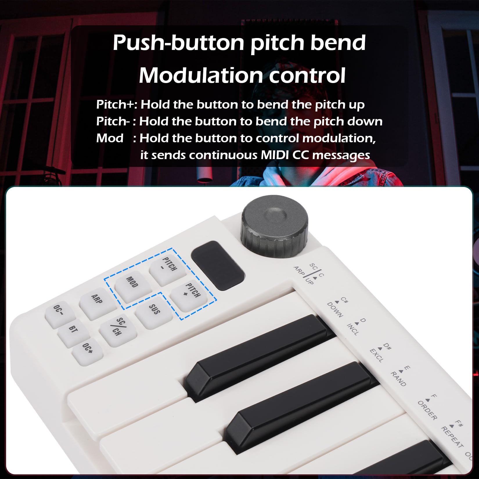 M-VAVE Teclado MIDI de 25 teclas, Mini teclado, creador de ritmos