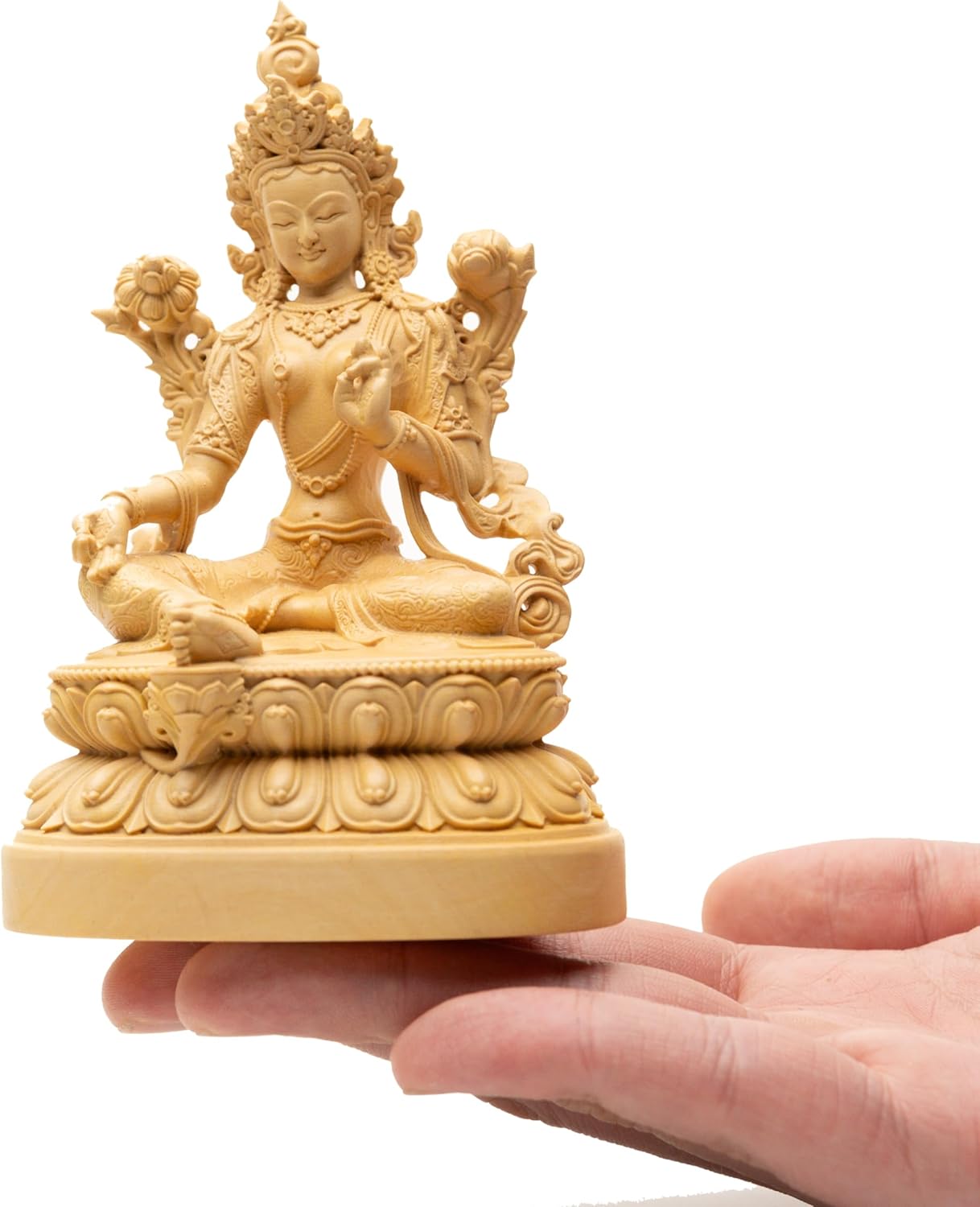 菩薩 木製 固体 彫刻 仏 家 像 アクセサリー チベット仏教 観音像