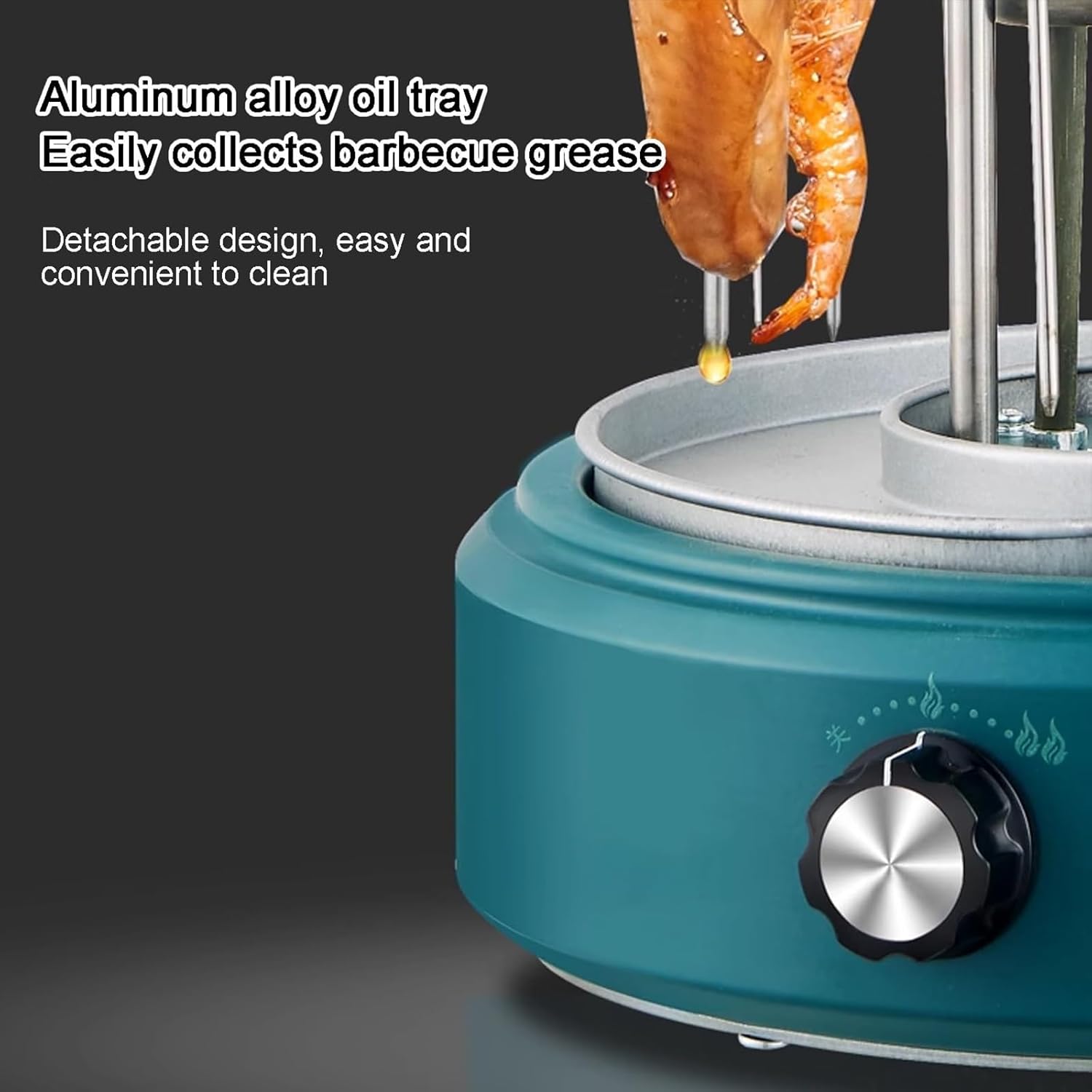 1200W Electric Vertical Kebab Grill,Auto Rotation Smokeless Indoor BBQ Machine, Adjustable Temperature Rotisserie for Home