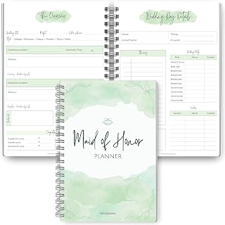 Maid of Honor Planner – Wedding Planning Organizer for Bridesmaids | Bachelorette & Bridal Shower | Matron of Honor, 120gsm Premium Paper, Soft Touch Cover | Wedding Checklists & More | A5 (Green)