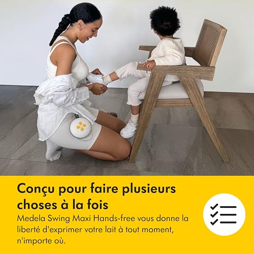Medela tire-lait électrique double Swing Maxi Hands-Free, design léger et compact, compatible avec l'application Medela Family - 4