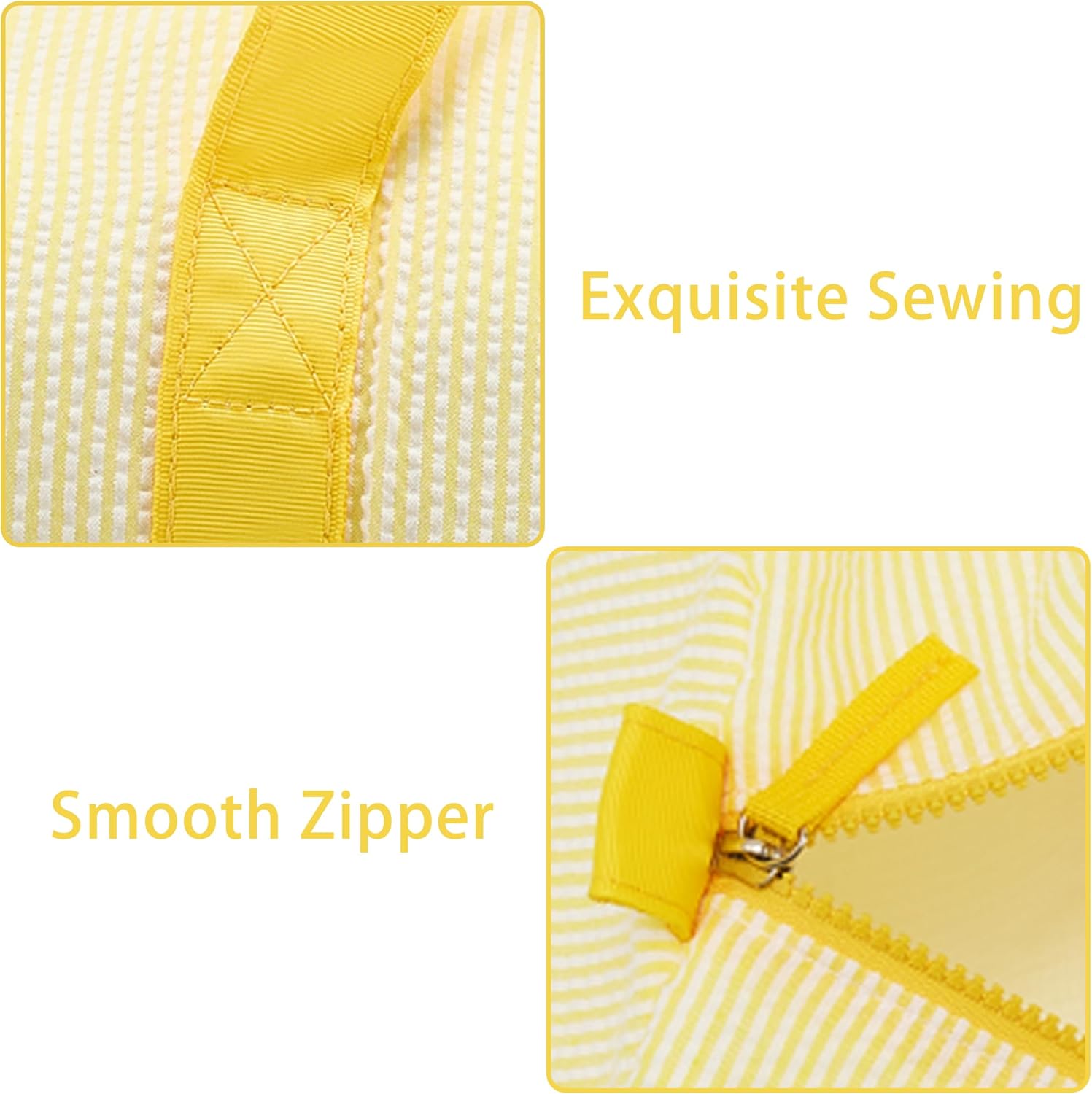 Gabigaba Kids Travel Overnight Bag Seersucker Carry On Lightweight Weekender Duffel Bag for Boys and Girls (Yellow) - Image 5