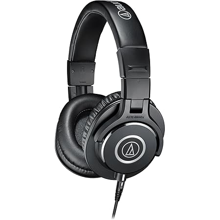 Audio-Technica ATH-M40x Professional Studio Monitor Headphone, Black, with Cutting Edge Engineering, 90 Degree Swiveling Earcups, Pro-grade Earpads/Headband, Detachable Cables Included