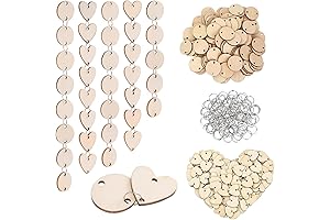 200-Piece Wooden Heart-Shaped Ornaments for Festive Decorations and Personalized Projects
