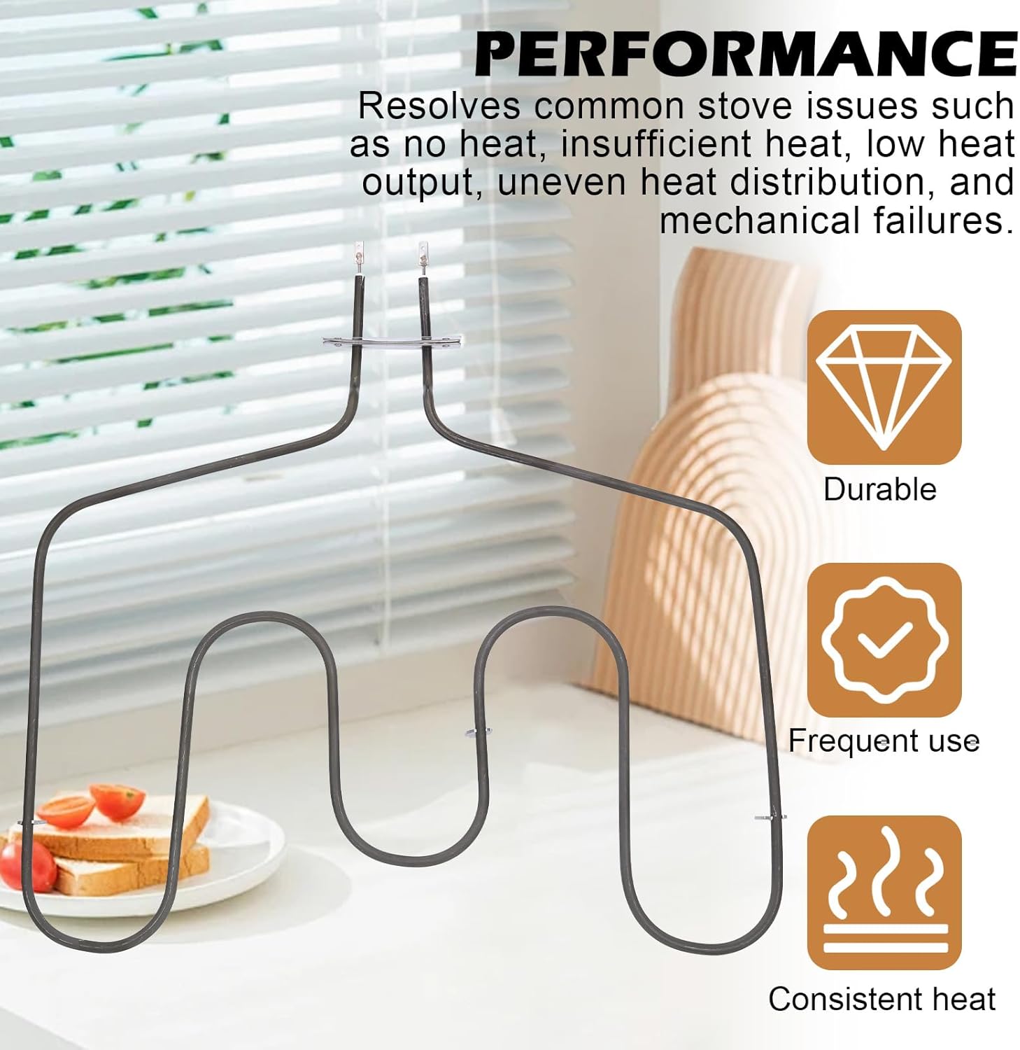 WB44T10018 WB44T10025 Replacement Heating Element for GE Electric Ovens JCSP38BK1BB JD900BK1BB JDP39BK1BB JDS28CK1CC JSP39BK1BB JSS28BK1BB JTP15AA2AA Series