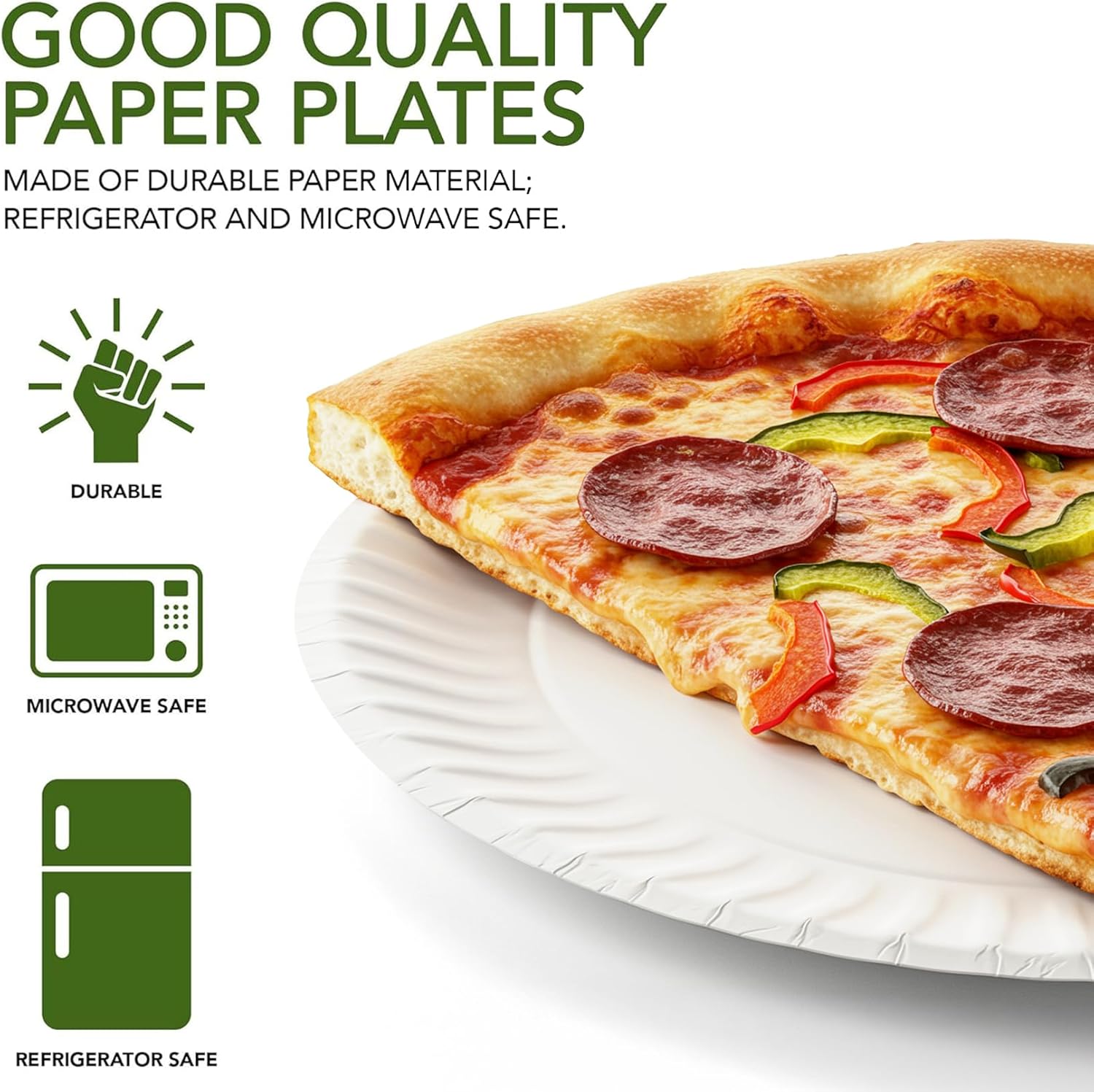 Stock Your Home 9-Inch Paper Plates Uncoated, Everyday Disposable Plates 9" Paper Plate Bulk, White, 300 Count - Image 3