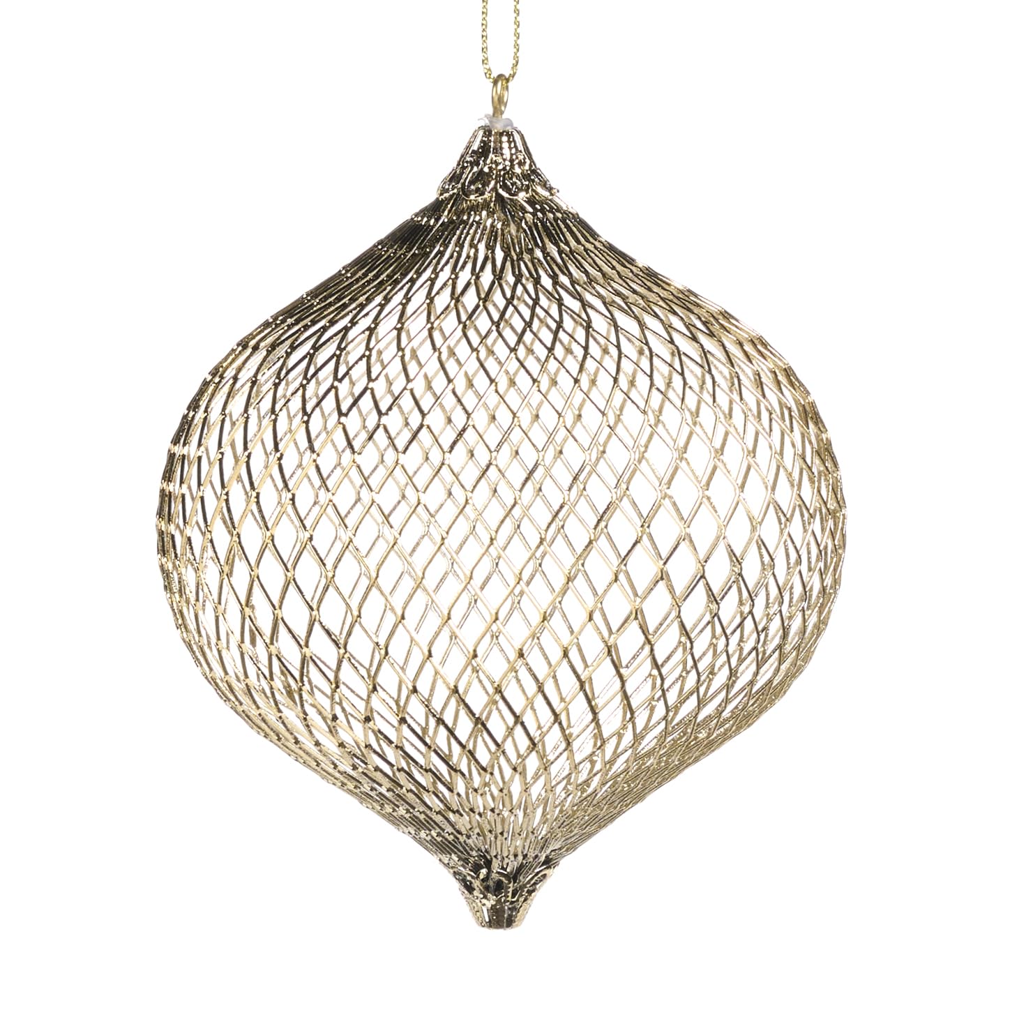 Goodwill Wire Onion Bauble in Gold 8.5cm Hanging Ornament