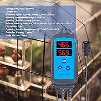 Vista 7 de Inkbird Controlador de humedad digital Wi-Fi IHC-200, enchufe doble precableado, humidistato para cultivo de hongos, curado de carne, reptiles