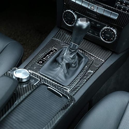 Miniatura 9 de YIWANG Etiqueta engomada del marco de la decoración del cambio de engranajes del interior del coche de fibra de carbono real para Mercedes Benz