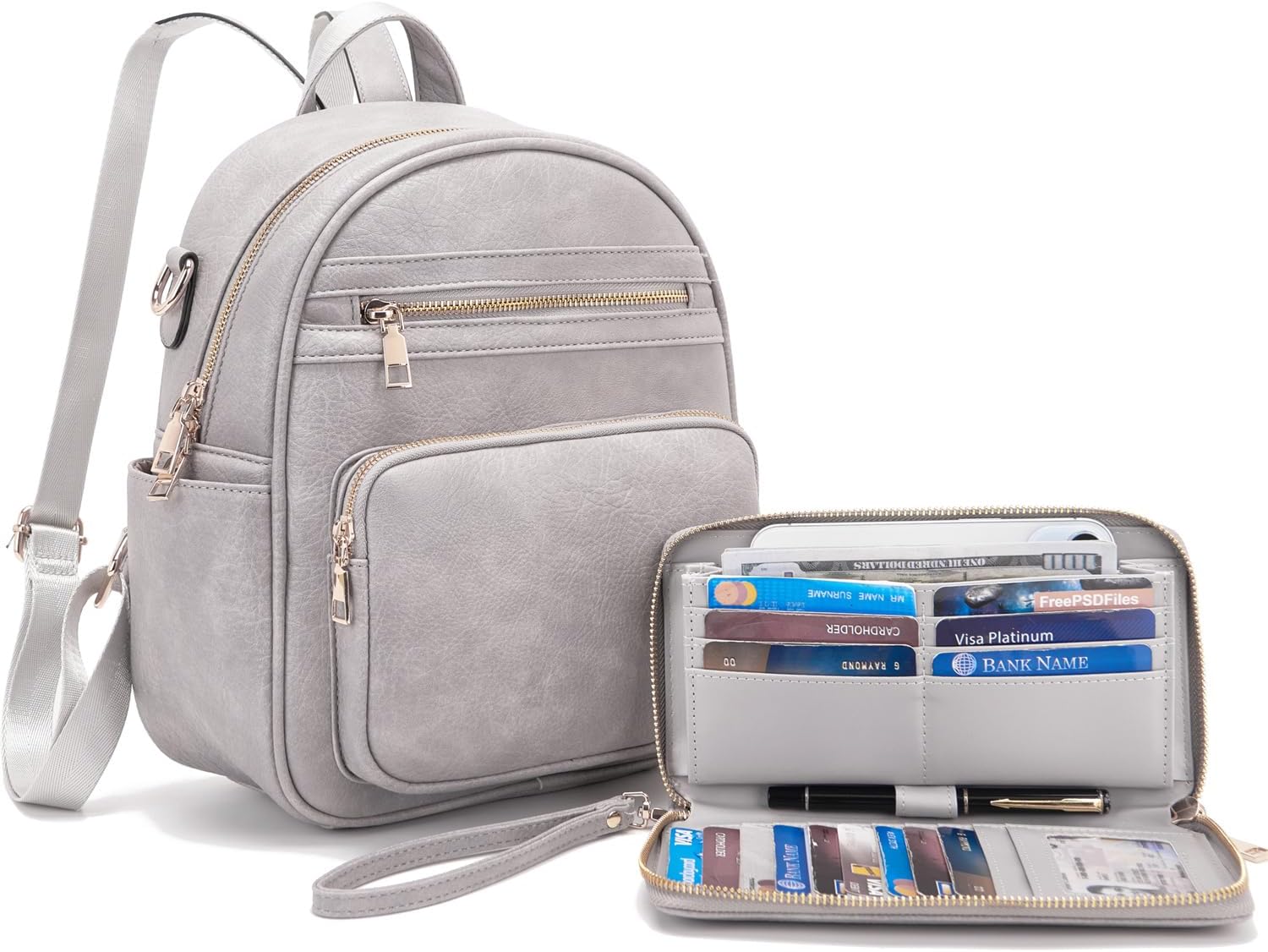 Idesort Small Backpack Purse for Women Girls Cute Backpacks Purse set with Wallet Convertible Shoulder bag - Image 6