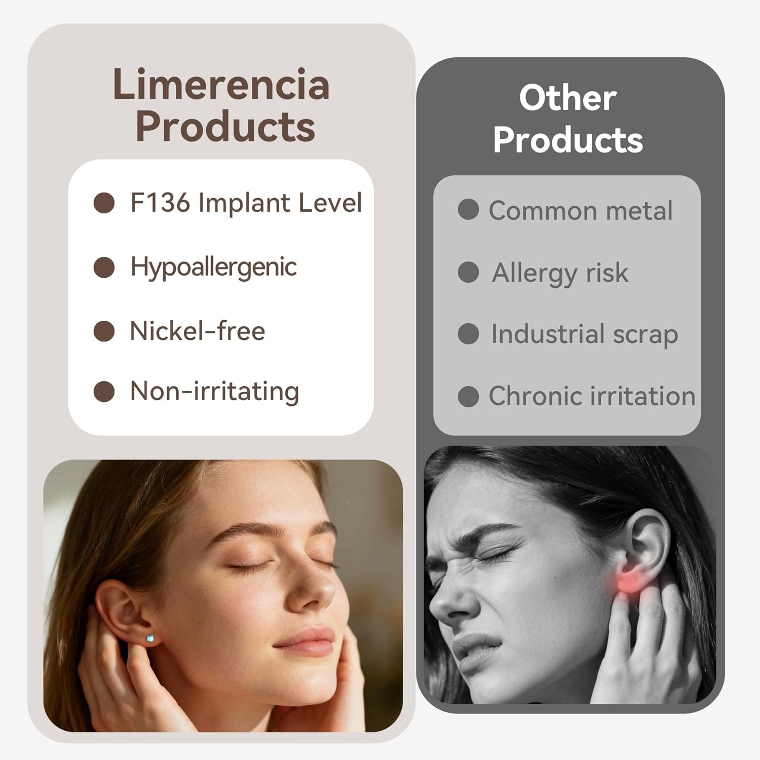 Limerencia G23 Hypoallergenic Pure Titanium Earrings, Opal/Moonstone/Cat's Eye/Blue Turquoise Stud Earrings, F136 Implant Grade|Delicate Jewelry for Sensitive Ears - Image 3