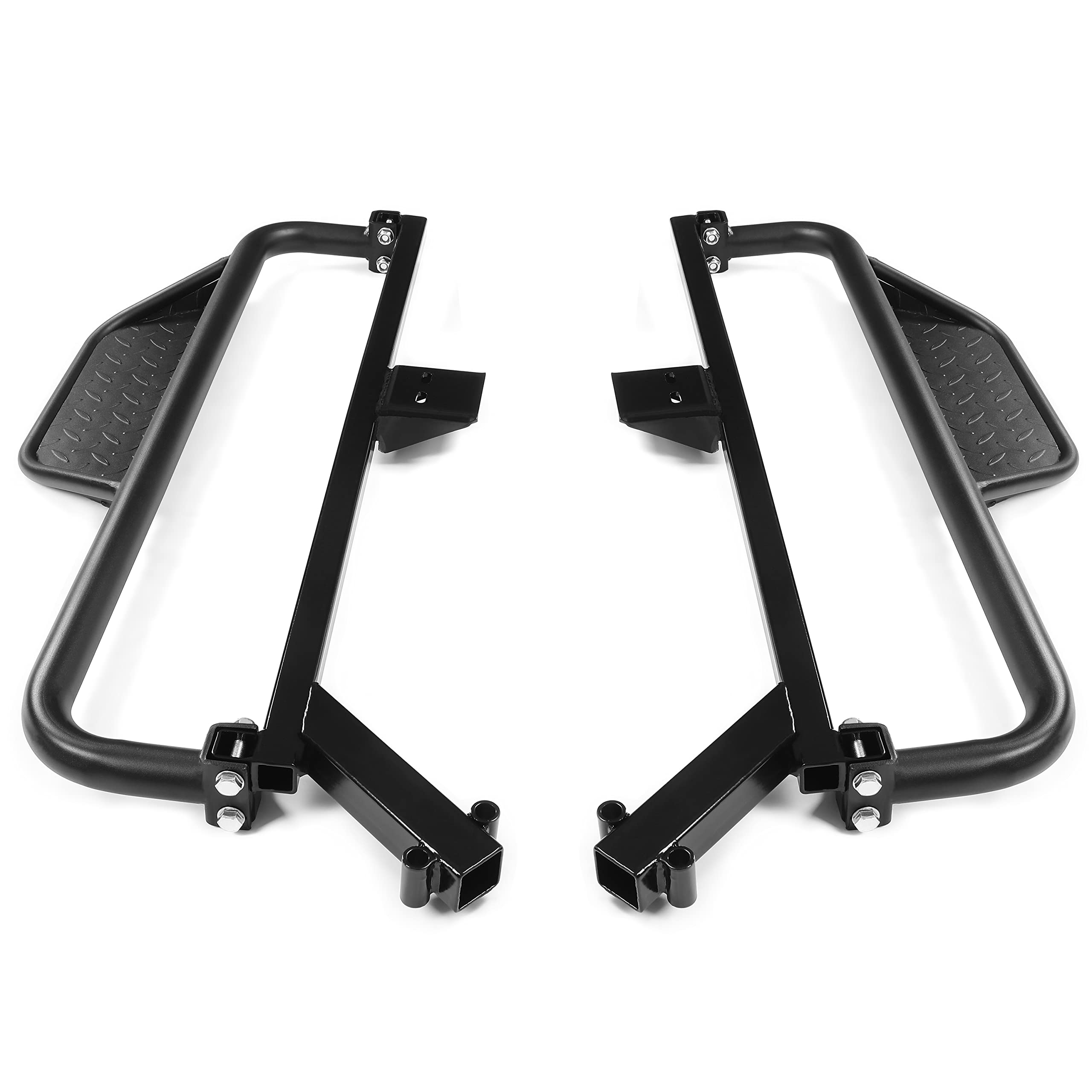 KUAFU Nerf Bars Running Boards Compatible with 2018 2019 Club Car Onward Golf Carts Drop Down Side Step with Step Brackets Left & Right Steel Pair